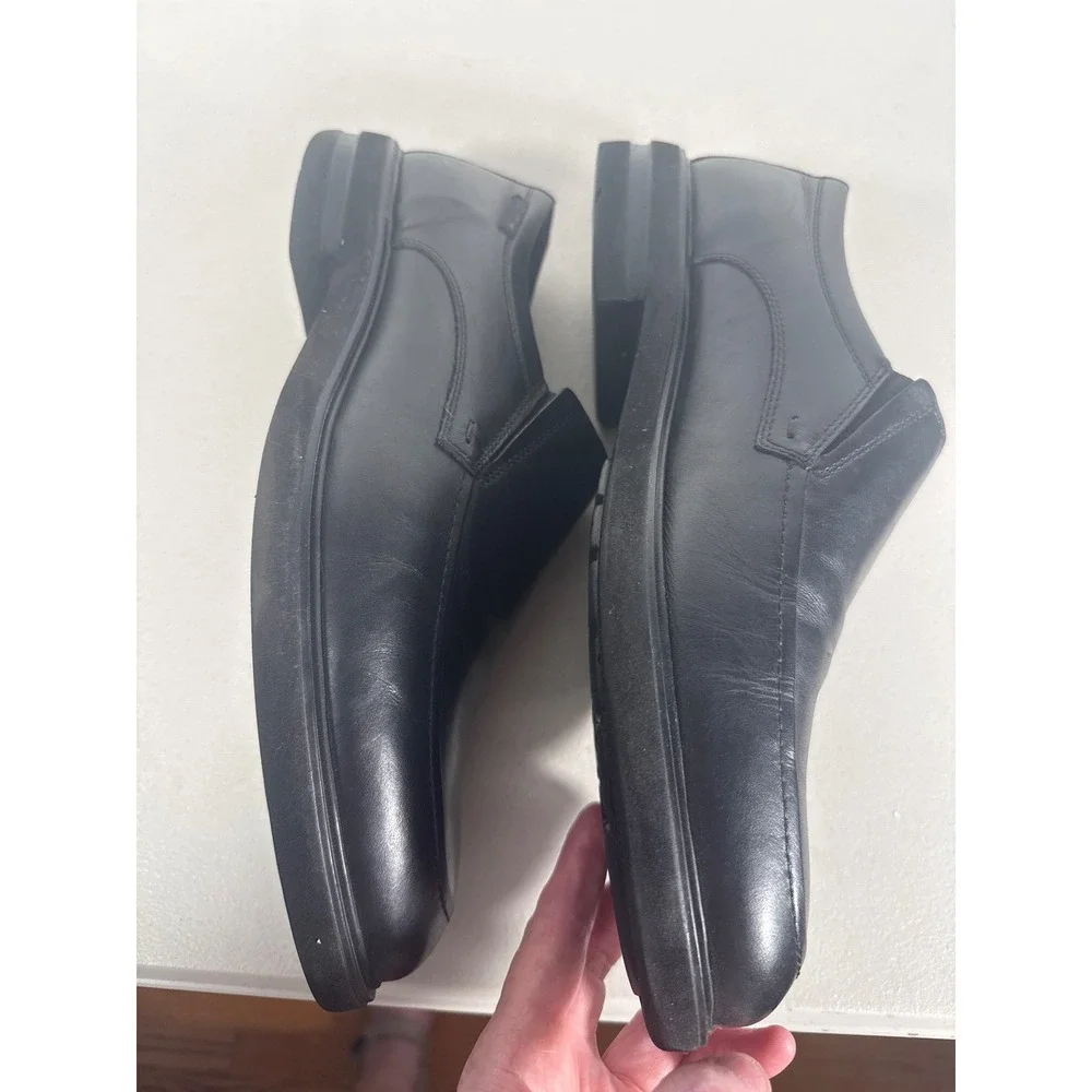 Mephisto Air-Jet Black Leather Slip On Loafers Mens Dress Shoes . Size 11 M